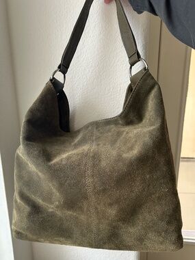ASOS Olive Green Suede Shoulder Bag NWOT